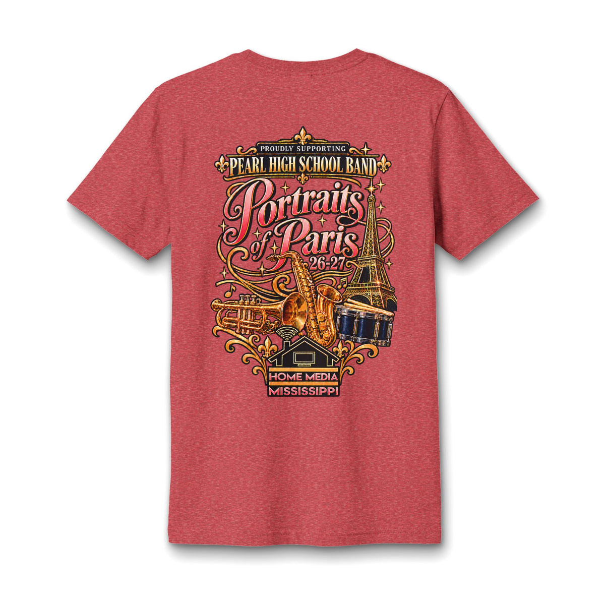 Sax Mom Pearl High School Band V-Neck Tee