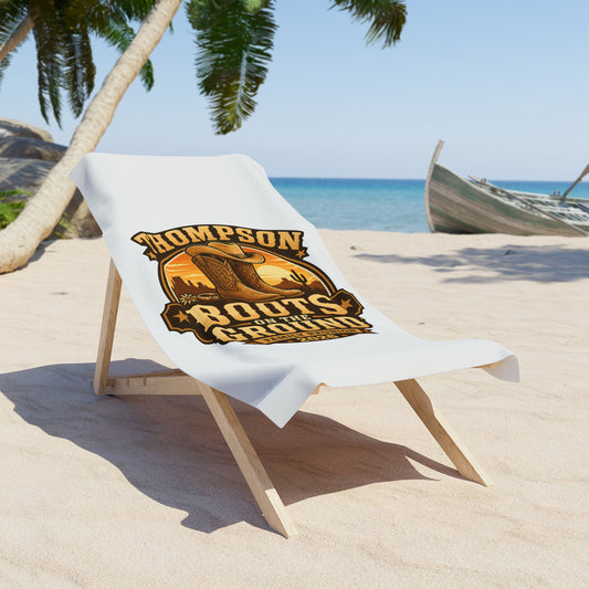Beach Towel — 'Thompson Boots on the Ground' Western Cowboy Graphic