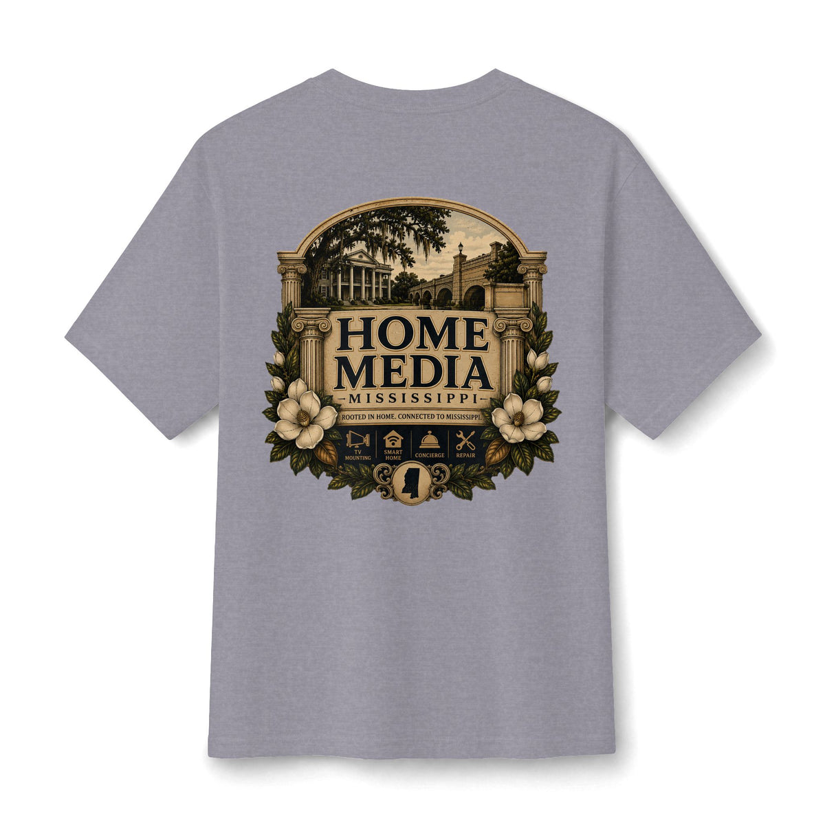 Home Media Mississippi Cotton Tee — Vintage Mansion Graphic T-Shirt