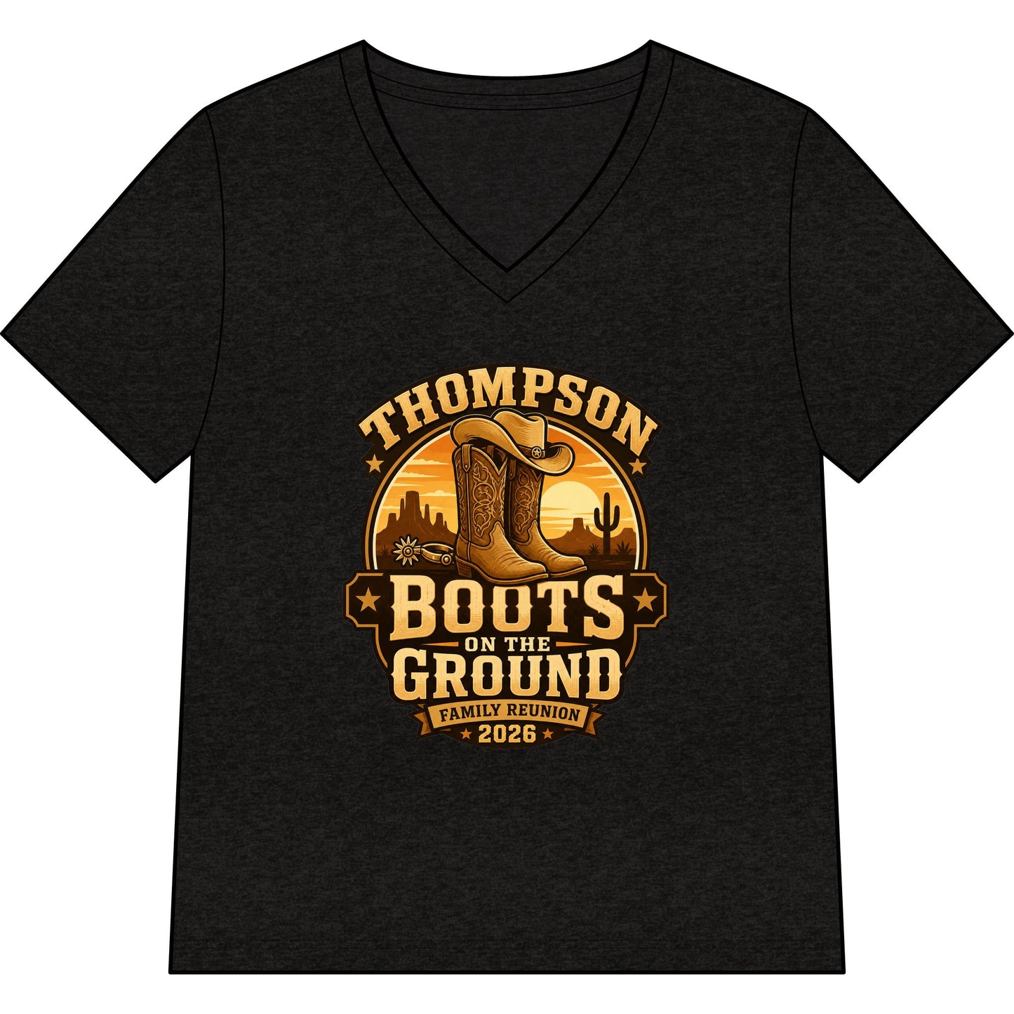 Thompson "Boots on the Ground" Family Reunion V-Neck Tee