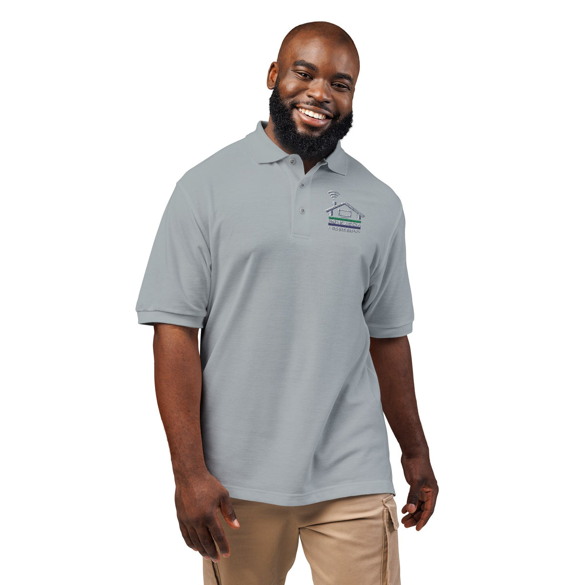 Embroidered Coastal Dolphin Polo Shirt — Casual Nautical Golf Tee