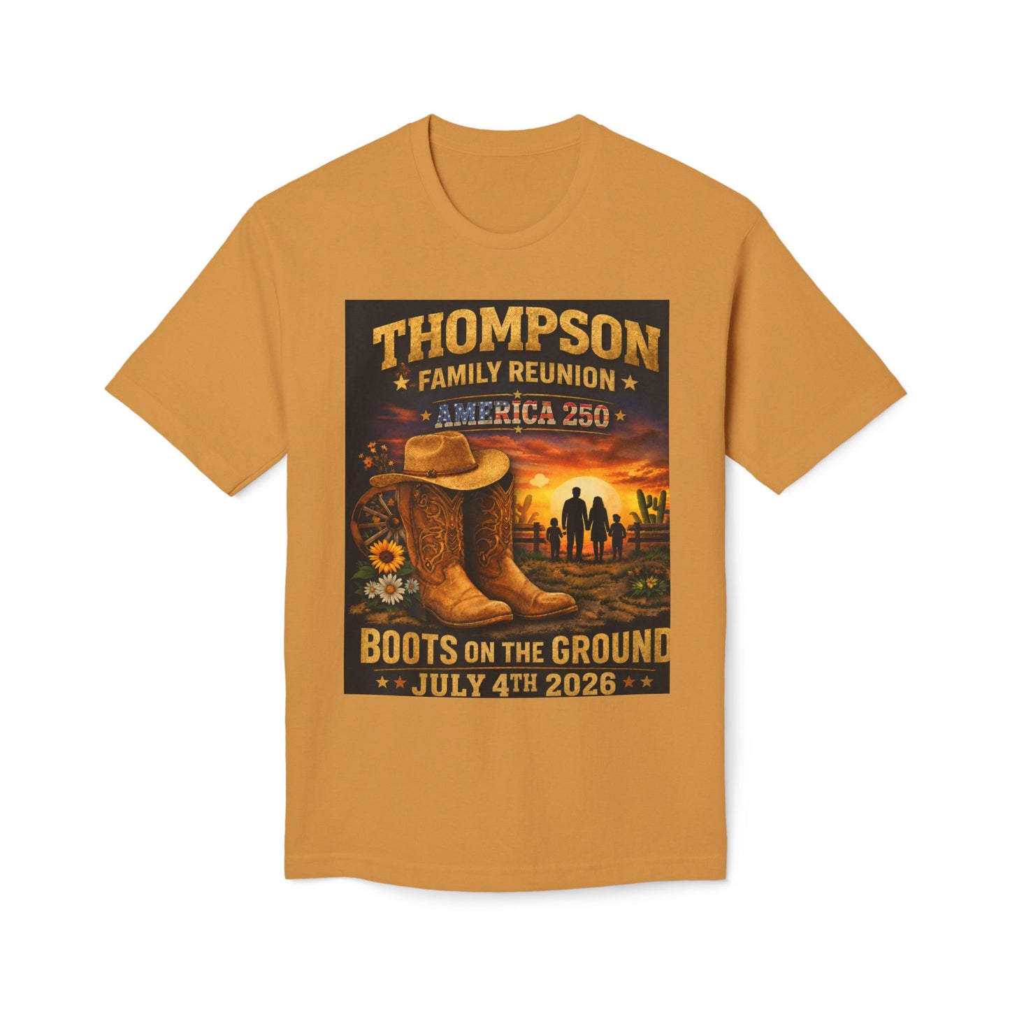 Thompson Family Reunion T-Shirt — "Boots on the Ground" July 4th 2026