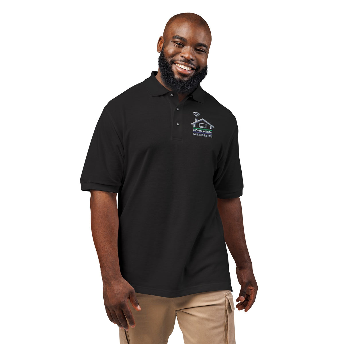 Embroidered Coastal Dolphin Polo Shirt — Casual Nautical Golf Tee