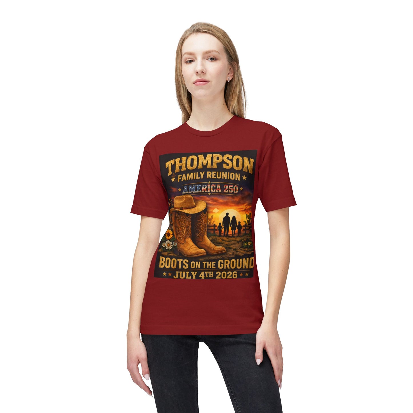 Thompson Family Reunion T-Shirt — "Boots on the Ground" July 4th 2026