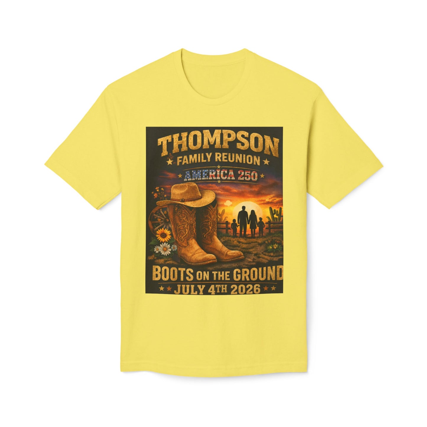 Thompson Family Reunion T-Shirt — "Boots on the Ground" July 4th 2026
