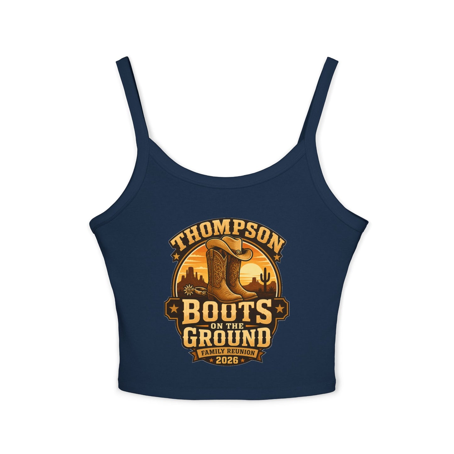 Thompson Family Reunion Crop Tank – "Boots on the Ground" July 4, 2026 USA 250