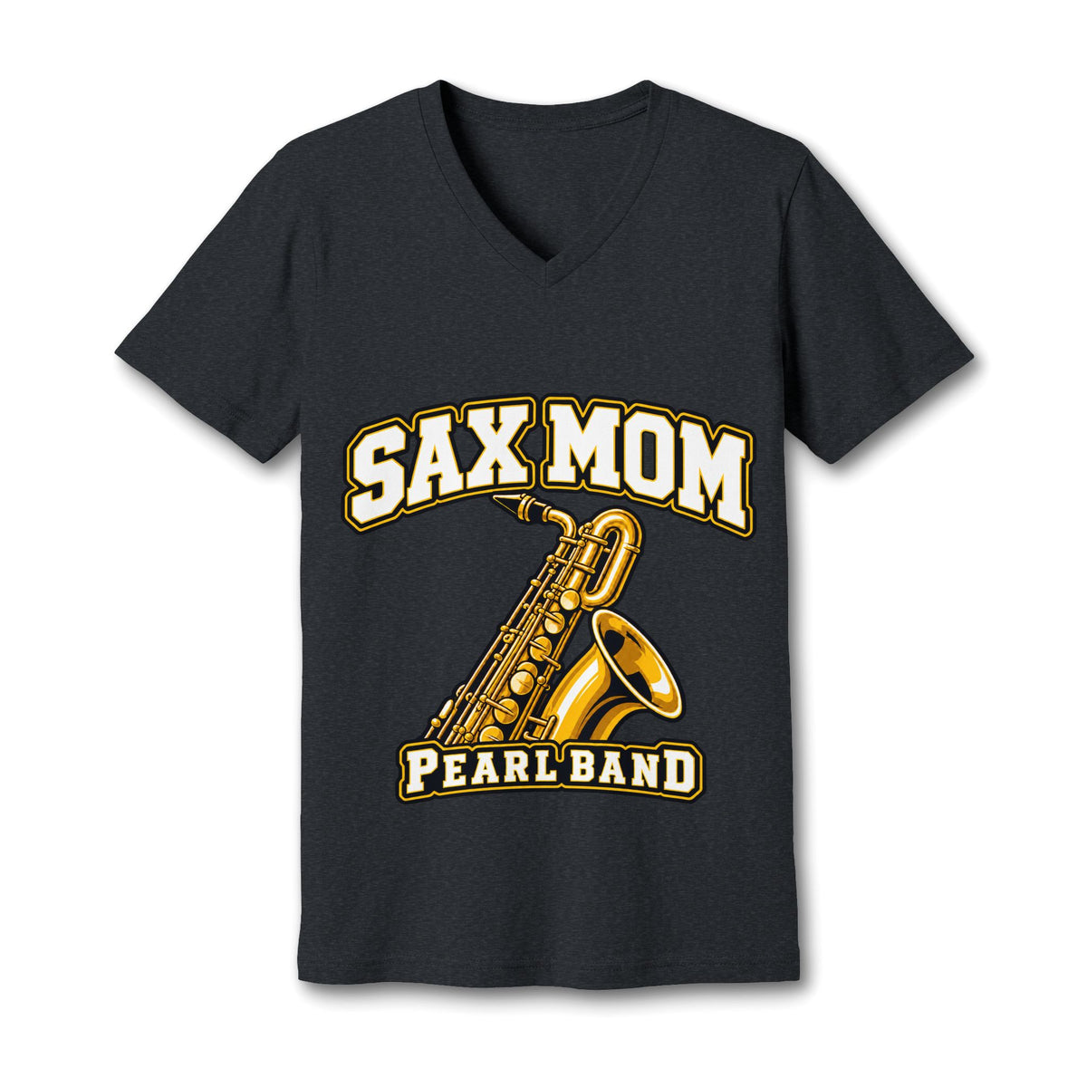 Sax Mom Pearl High School Band V-Neck Tee