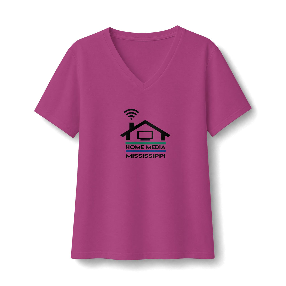 Home Media Mississippi V-Neck Tee — Home Media Logo T-Shirt