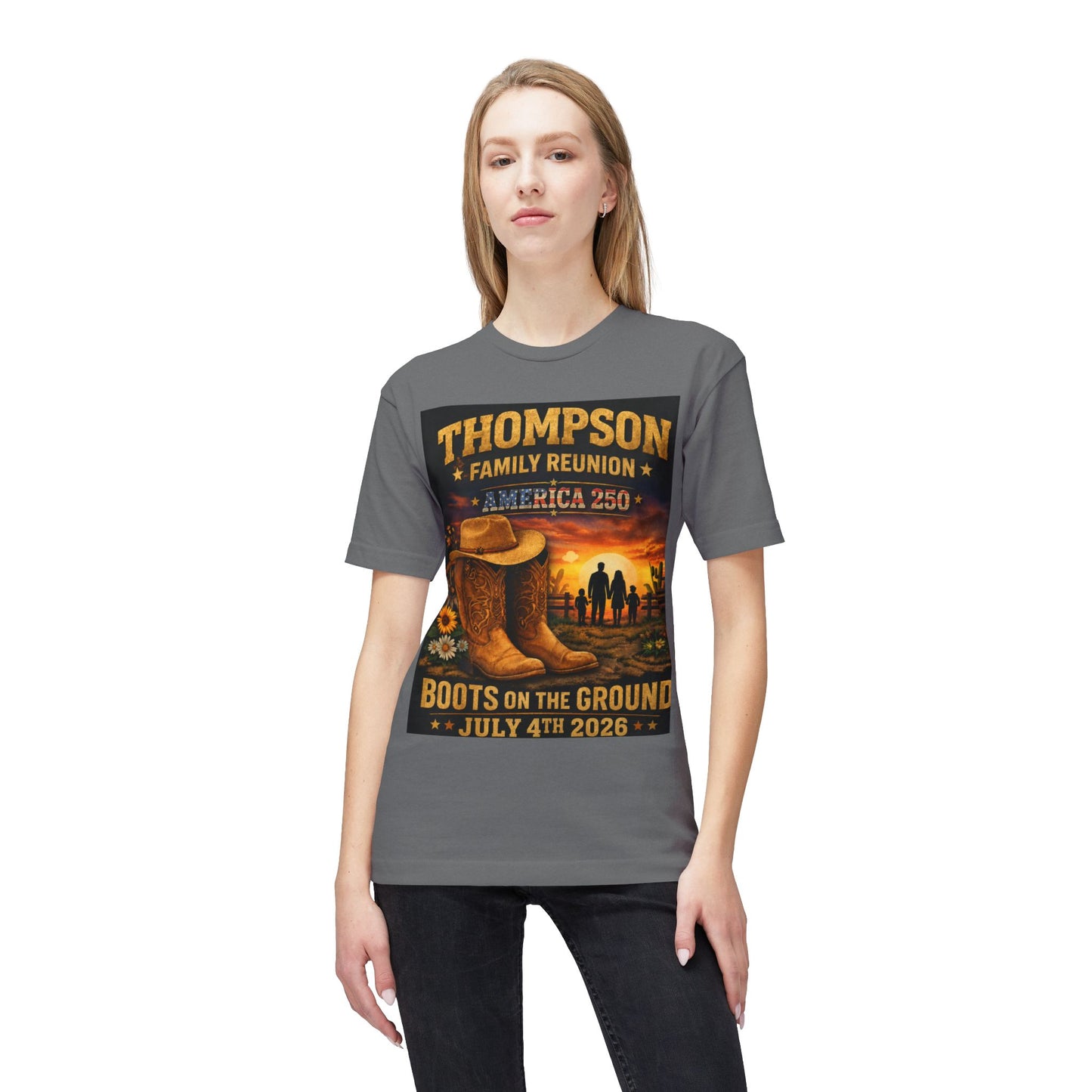 Thompson Family Reunion T-Shirt — "Boots on the Ground" July 4th 2026