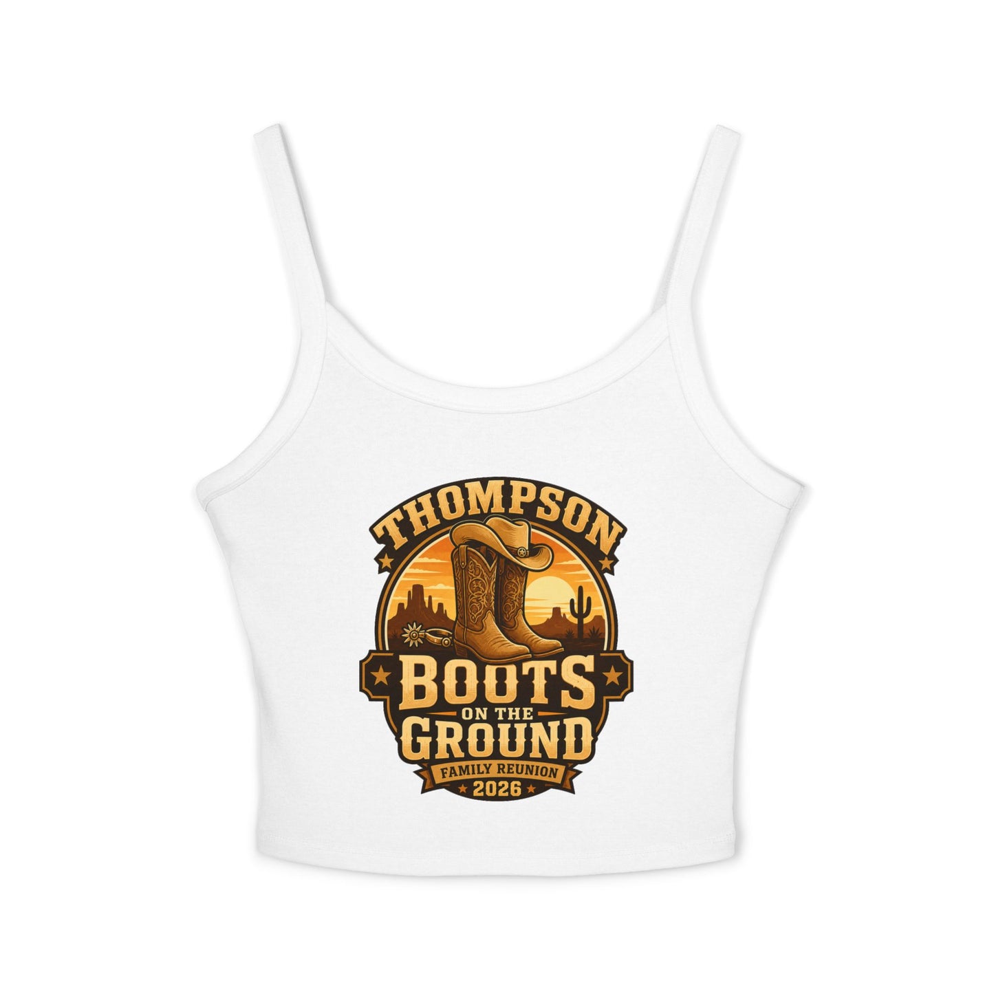 Thompson Family Reunion Crop Tank – "Boots on the Ground" July 4, 2026 USA 250