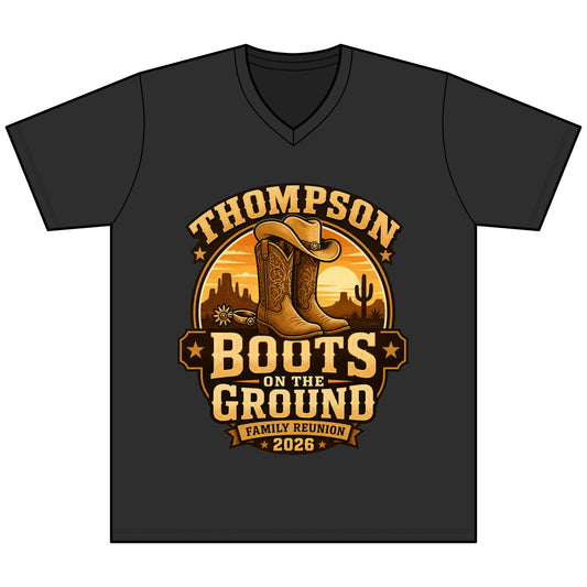 Boots on the Ground Family Reunion Tee — Thompson 2026 Cowboy Boots Design