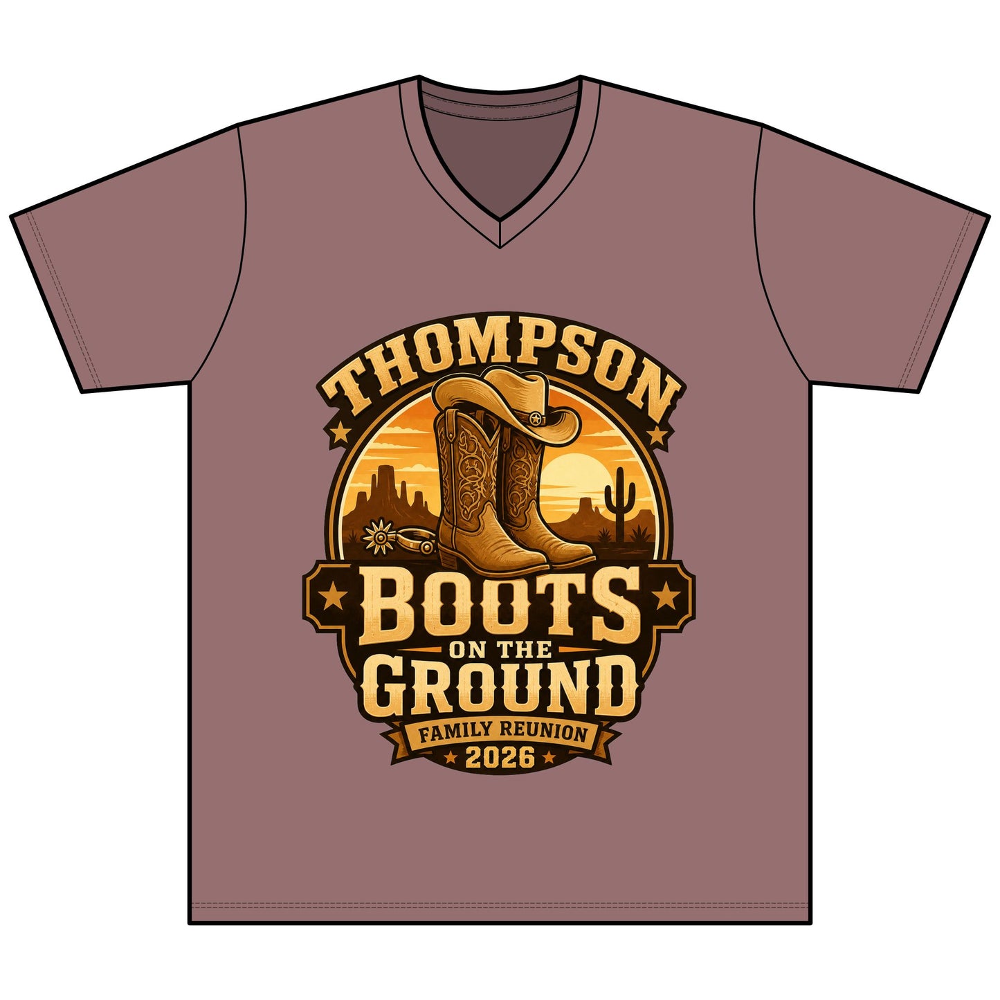 Boots on the Ground Family Reunion Tee — Thompson 2026 Cowboy Boots Design