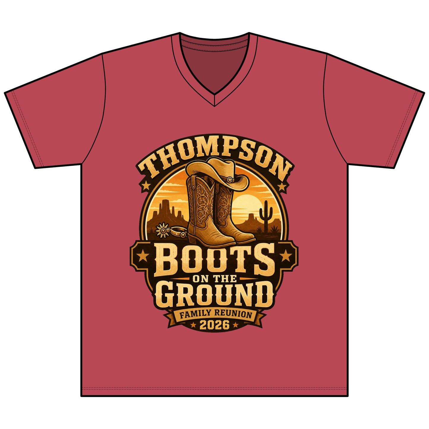 Boots on the Ground Family Reunion Tee — Thompson 2026 Cowboy Boots Design