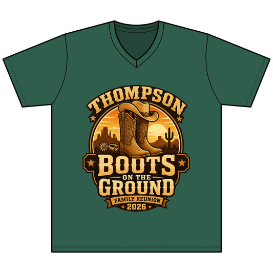 Boots on the Ground Family Reunion Tee — Thompson 2026 Cowboy Boots Design