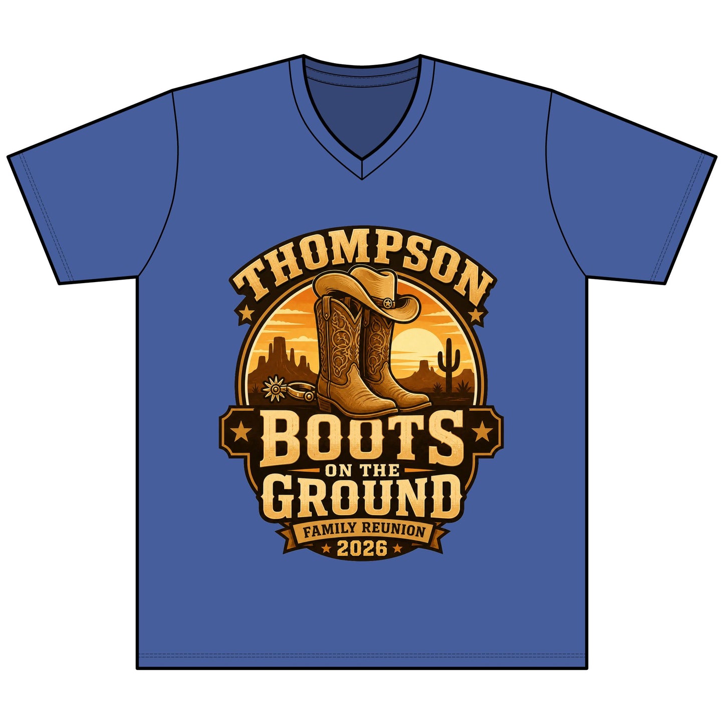 Boots on the Ground Family Reunion Tee — Thompson 2026 Cowboy Boots Design