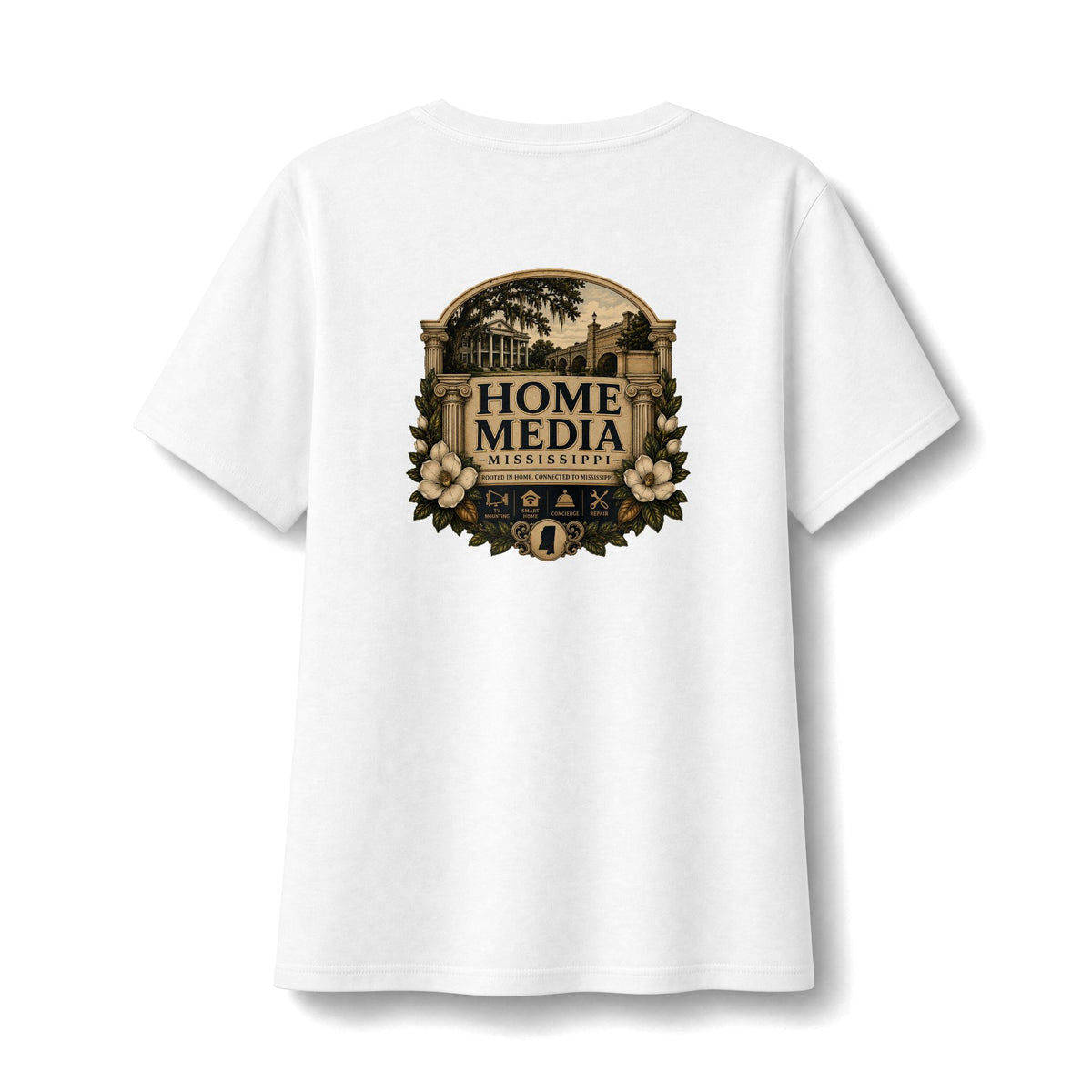 Home Media Mississippi V-Neck Tee — Home Media Logo T-Shirt