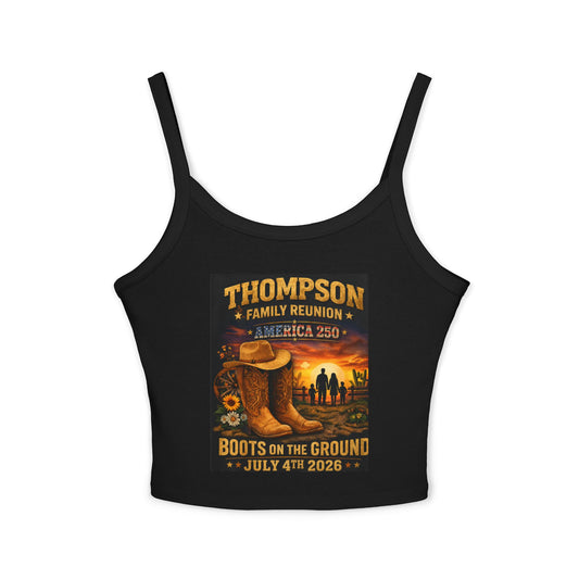 Thompson Family Reunion Crop Tank – "Boots on the Ground" July 4, 2026 USA 250