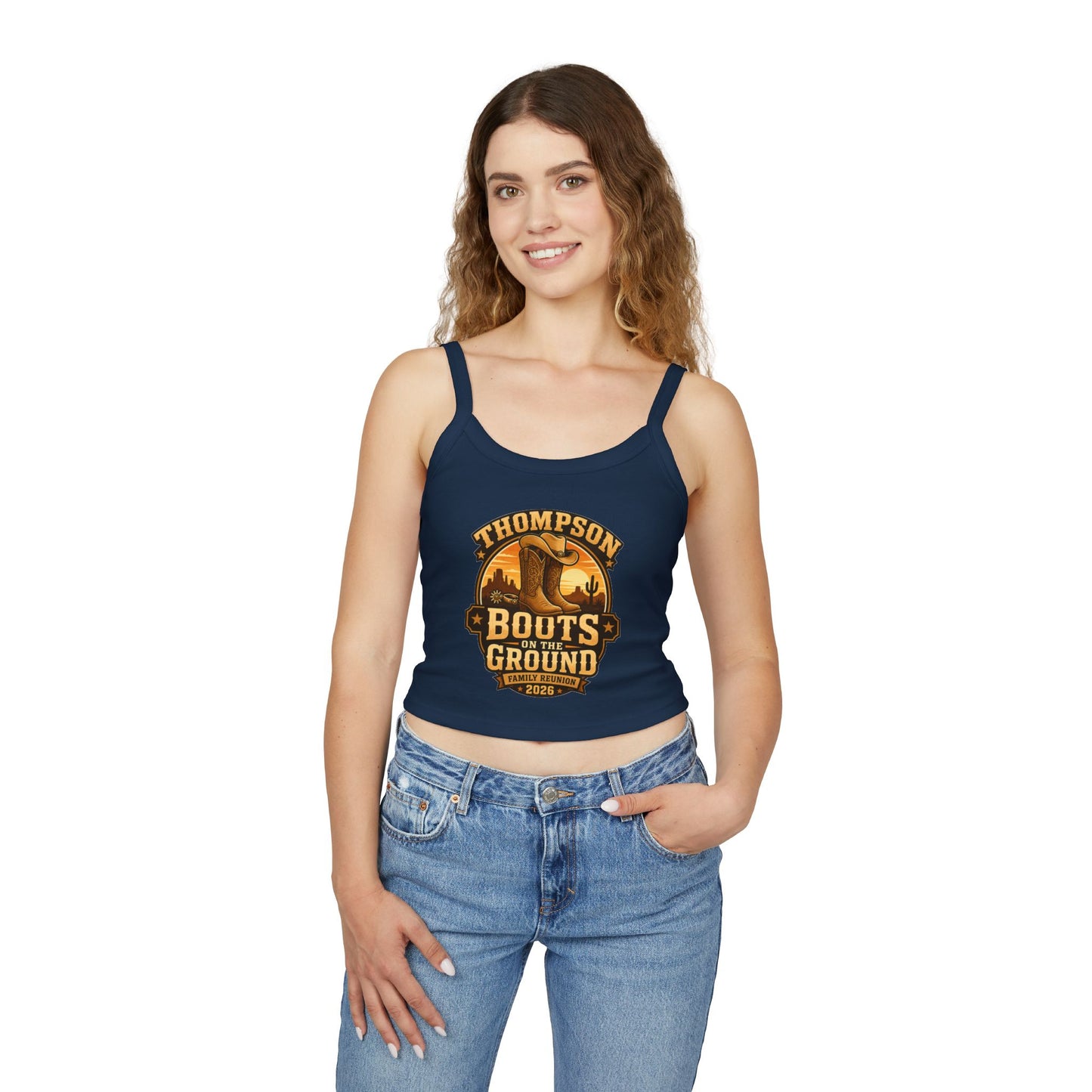 Thompson Family Reunion Crop Tank – "Boots on the Ground" July 4, 2026 USA 250