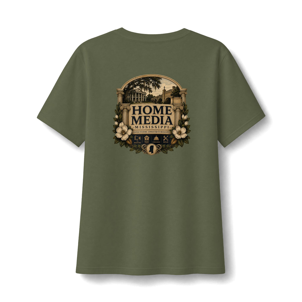 Home Media Mississippi V-Neck Tee — Home Media Logo T-Shirt
