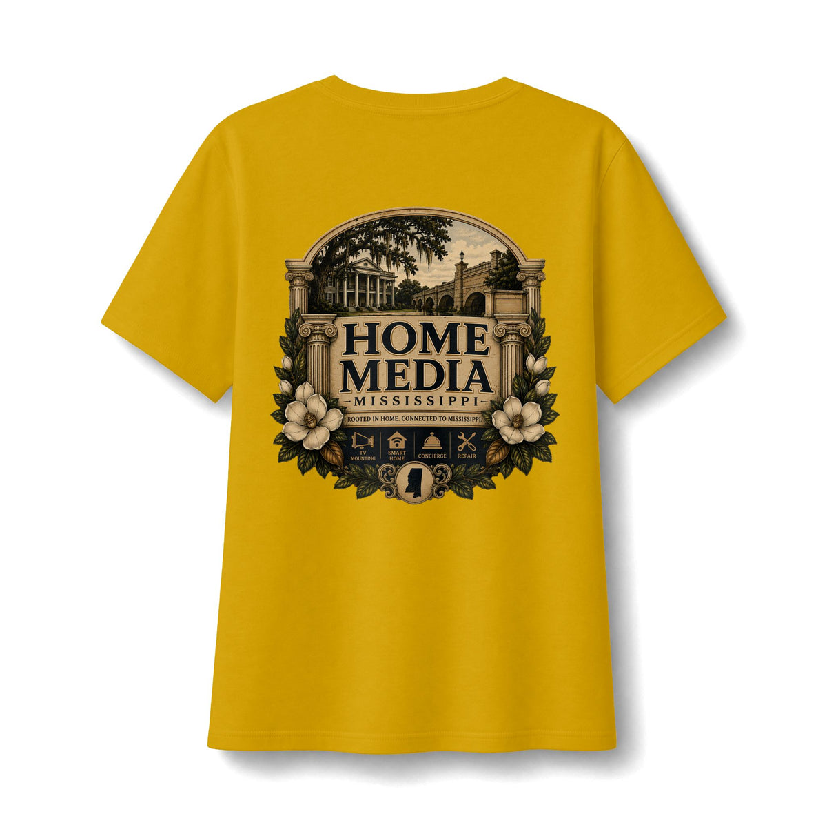 Home Media Mississippi V-Neck Tee — Home Media Logo T-Shirt