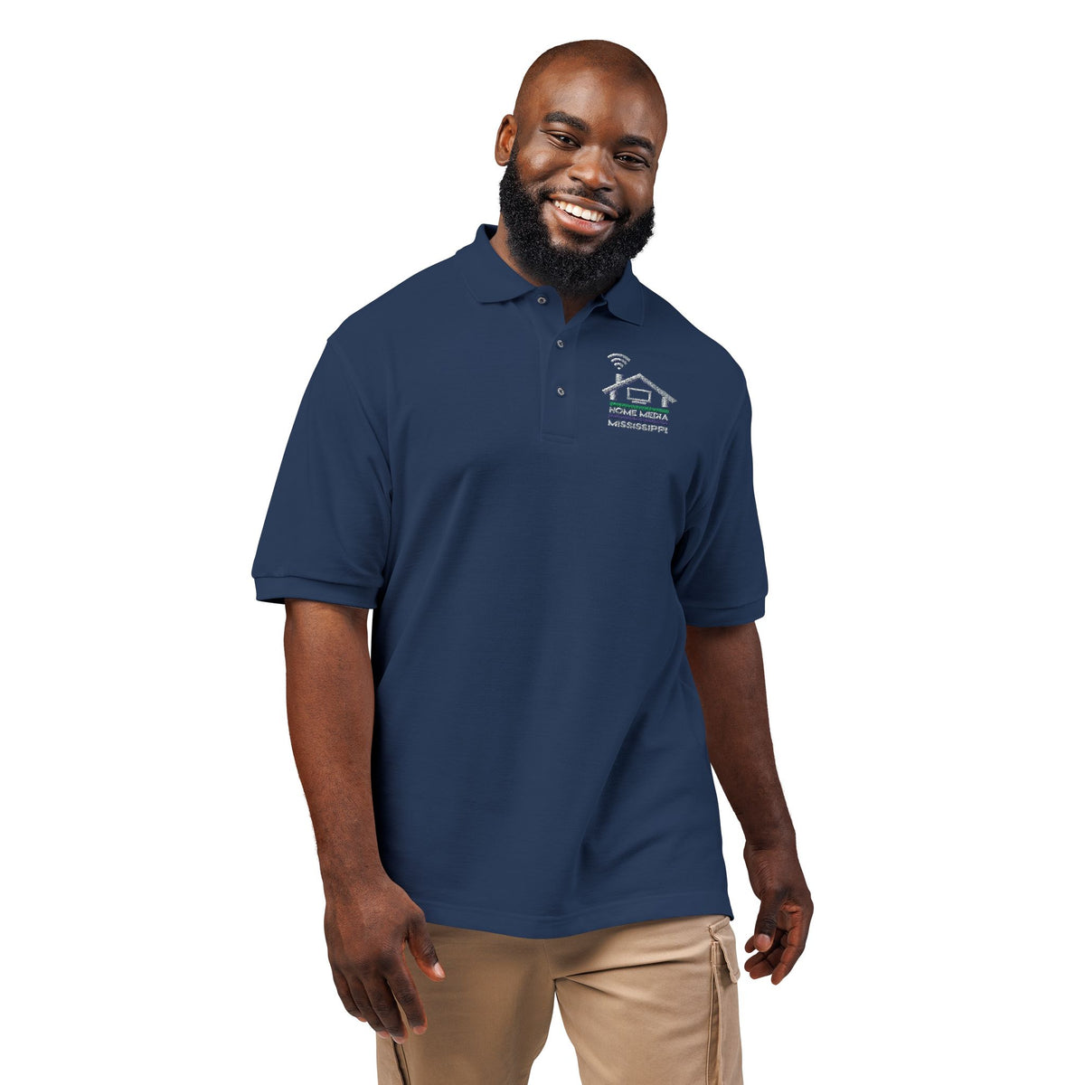 Embroidered Coastal Dolphin Polo Shirt — Casual Nautical Golf Tee