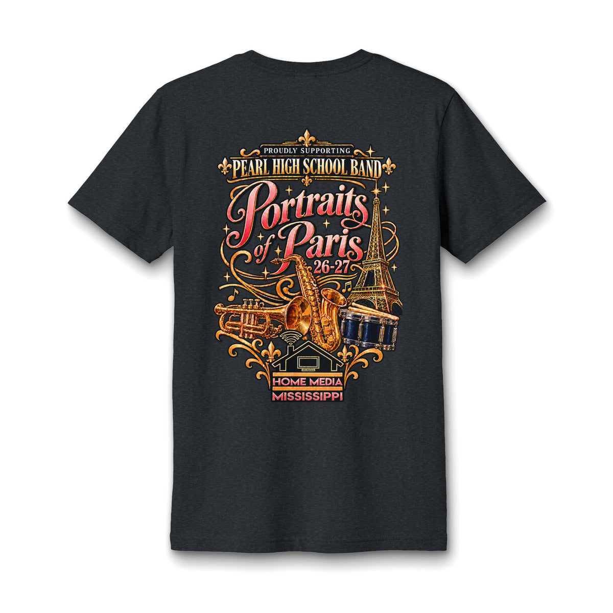 Sax Mom Pearl High School Band V-Neck Tee