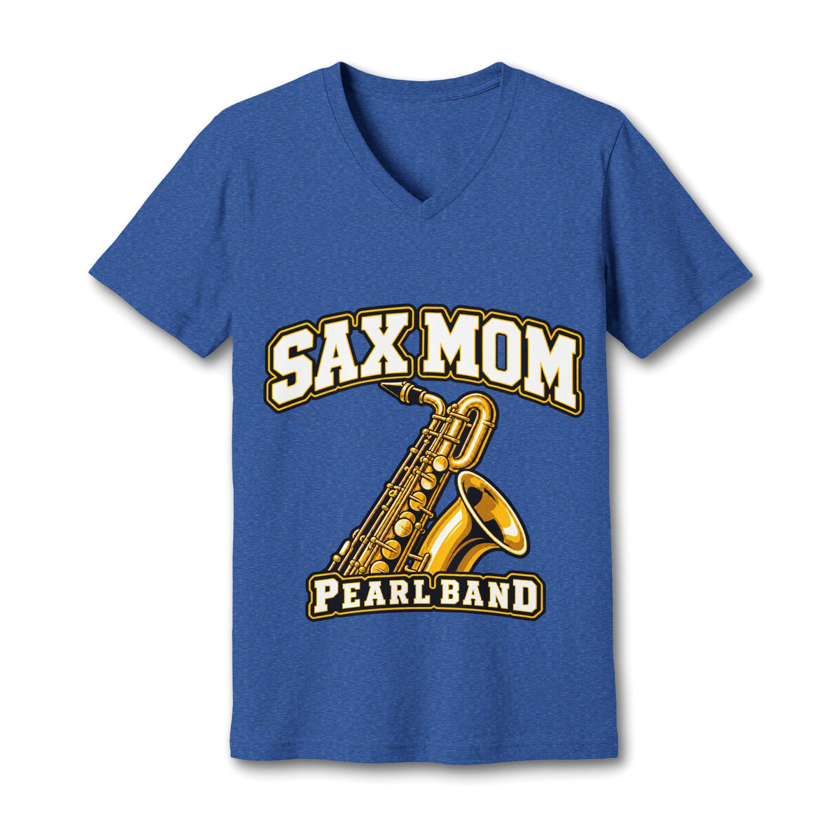 Sax Mom Pearl High School Band V-Neck Tee