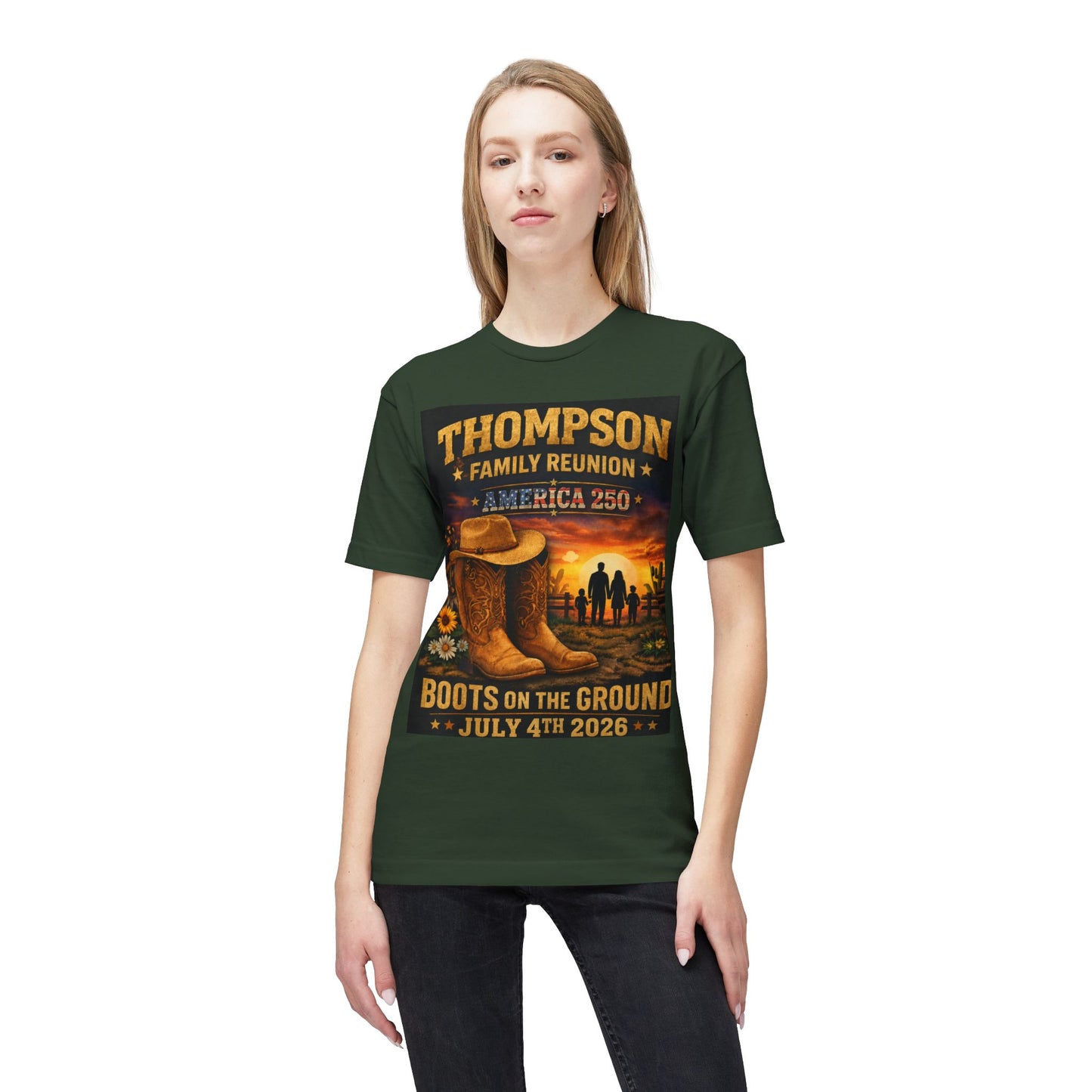Thompson Family Reunion T-Shirt — "Boots on the Ground" July 4th 2026