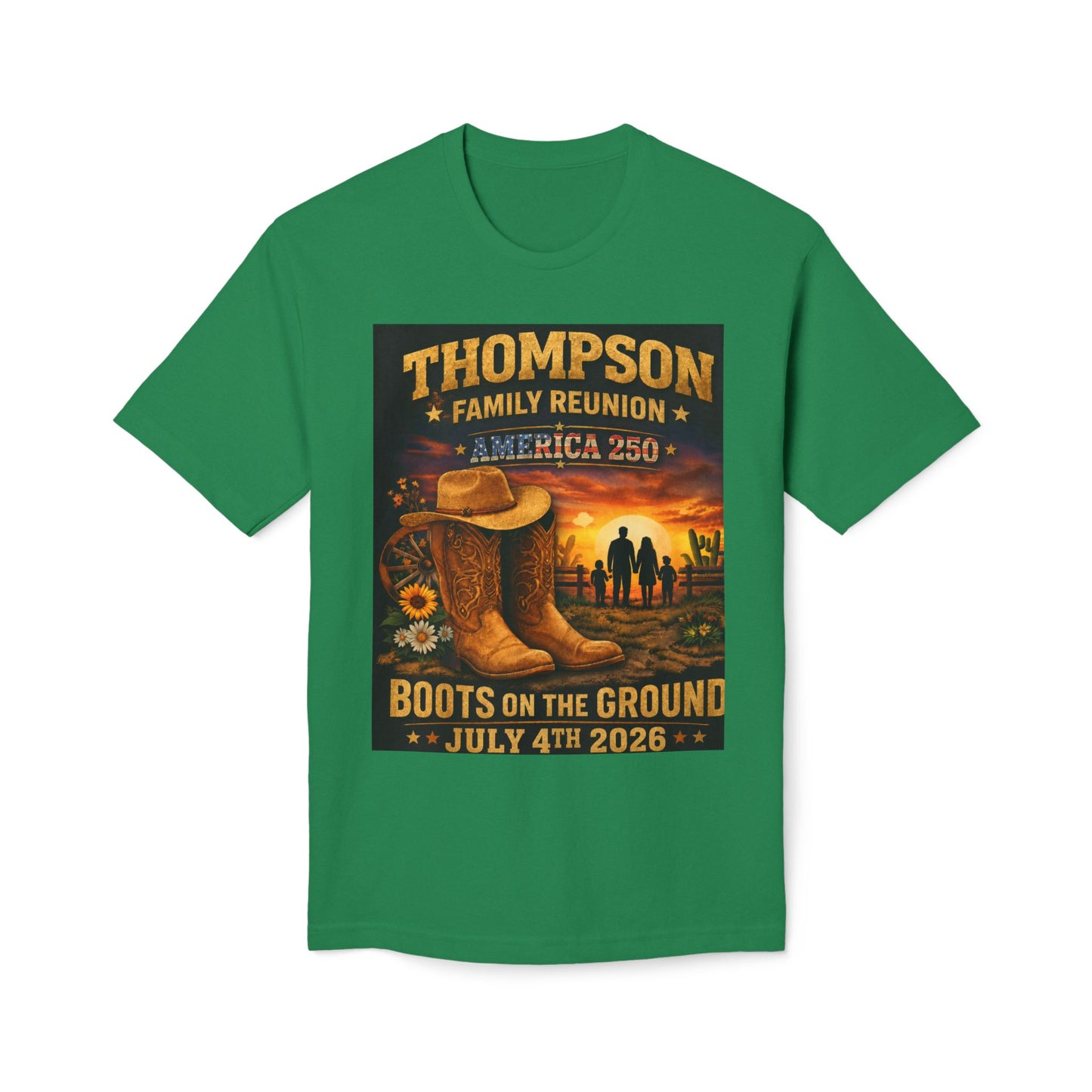 Thompson Family Reunion T-Shirt — "Boots on the Ground" July 4th 2026