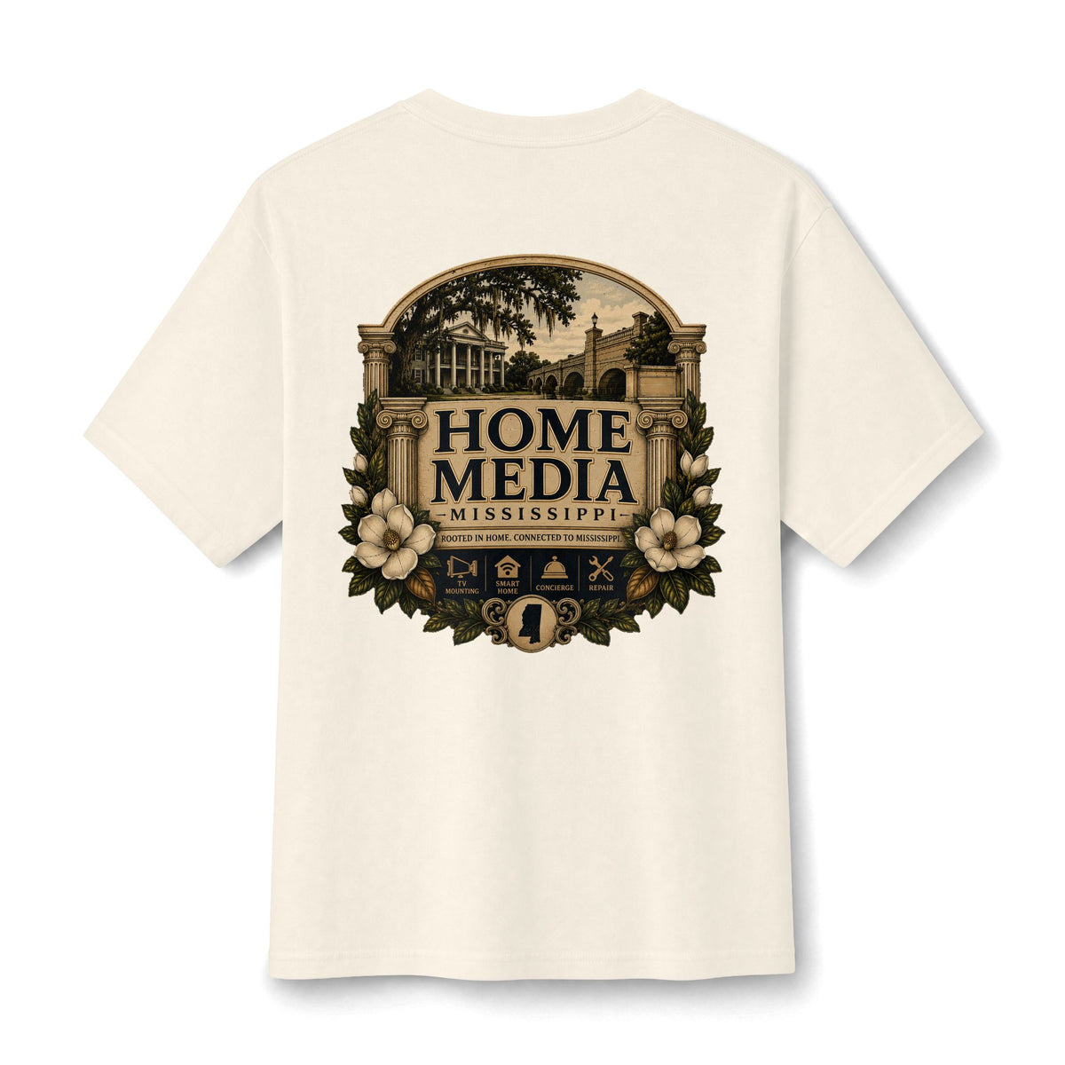 Home Media Mississippi Cotton Tee — Vintage Mansion Graphic T-Shirt