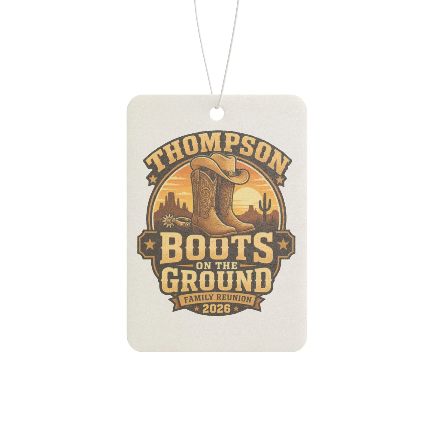 Car Air Freshener — 'Thompson Boots on the Ground' Western Cowboy Scented Ornament