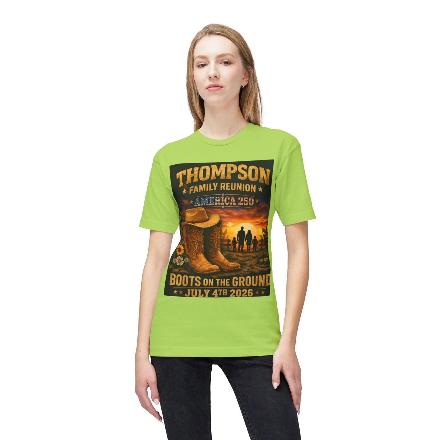Thompson Family Reunion T-Shirt — "Boots on the Ground" July 4th 2026