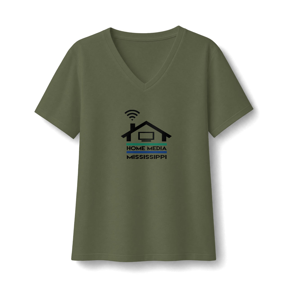 Home Media Mississippi V-Neck Tee — Home Media Logo T-Shirt