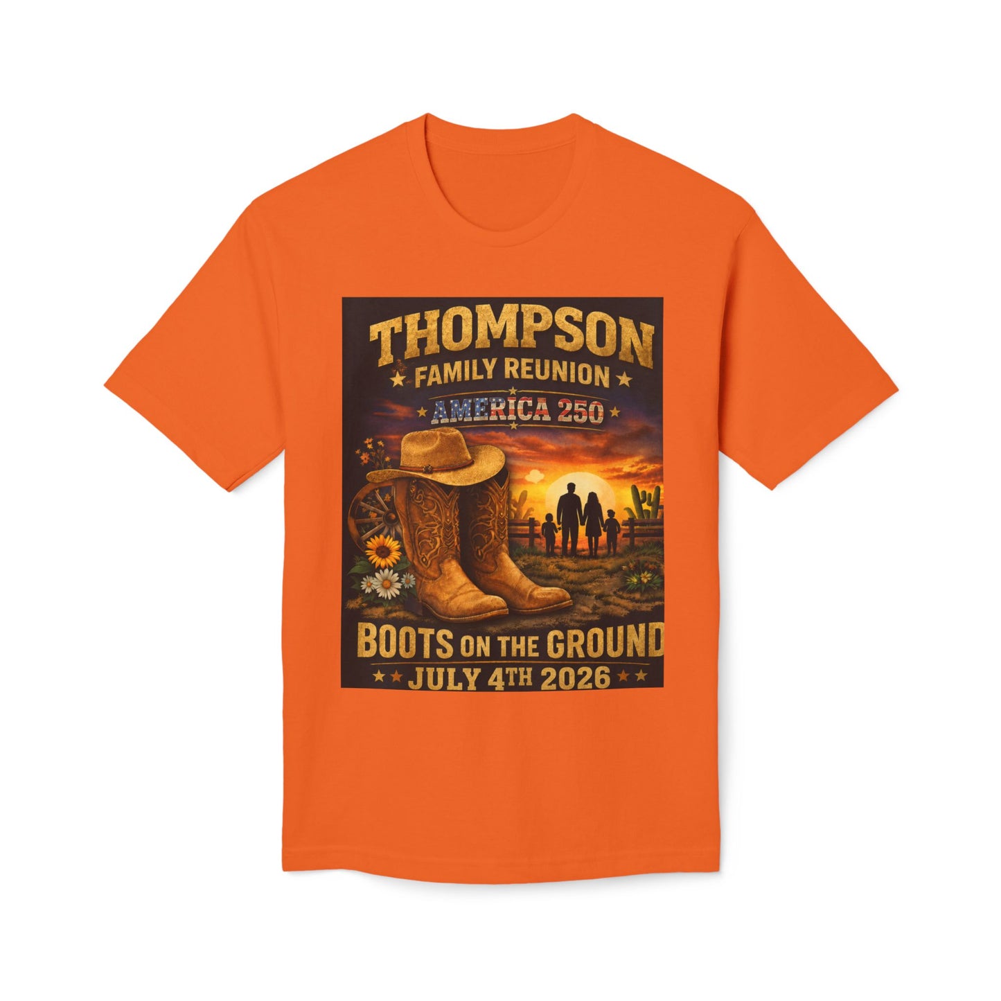 Thompson Family Reunion T-Shirt — "Boots on the Ground" July 4th 2026