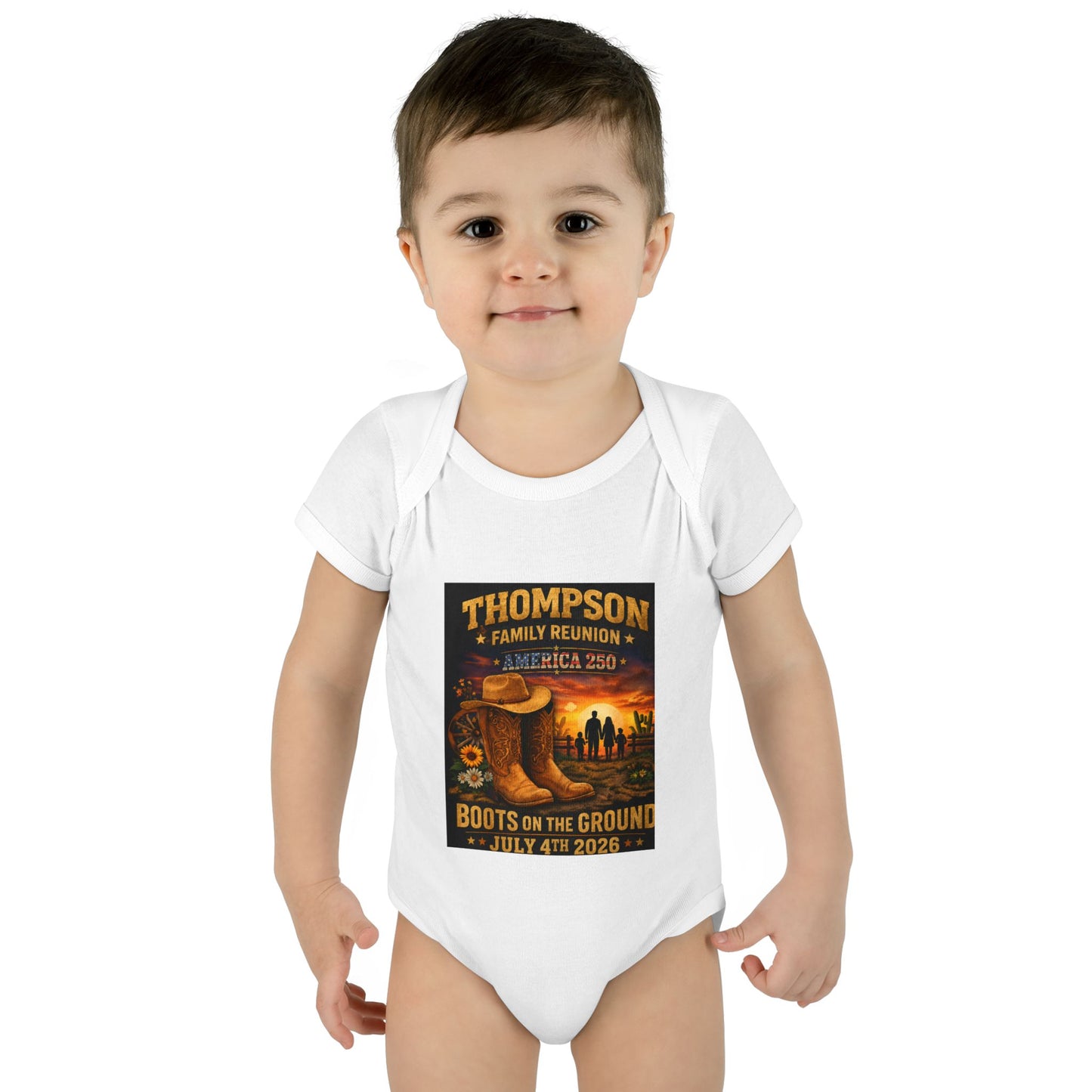 Infant Bodysuit - Personalized 'Thompson Family Reunion: Boots on the Ground' Baby Onesie (Custom Year & Name)