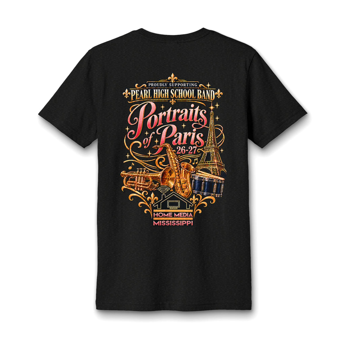 Sax Mom Pearl High School Band V-Neck Tee