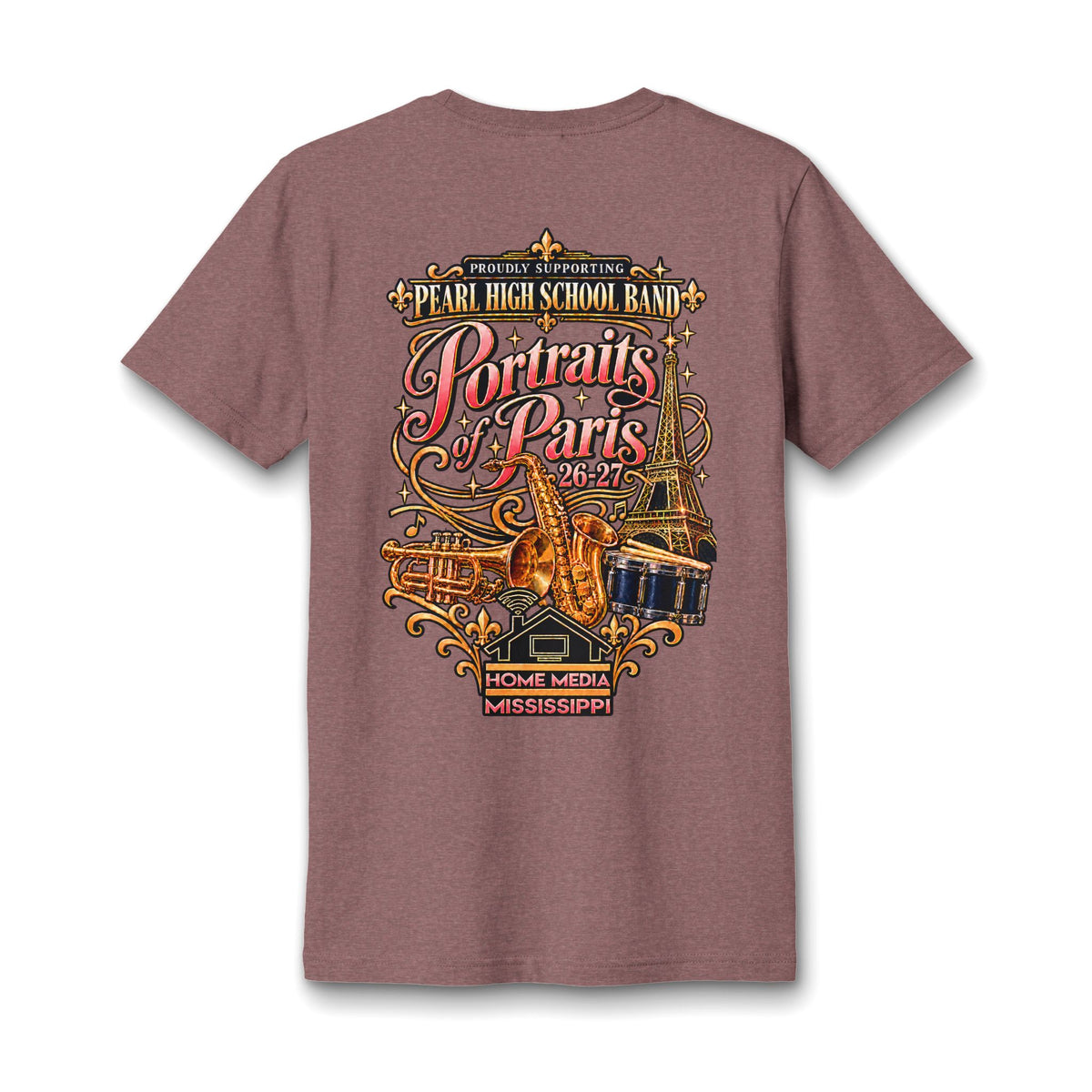 Sax Mom Pearl High School Band V-Neck Tee