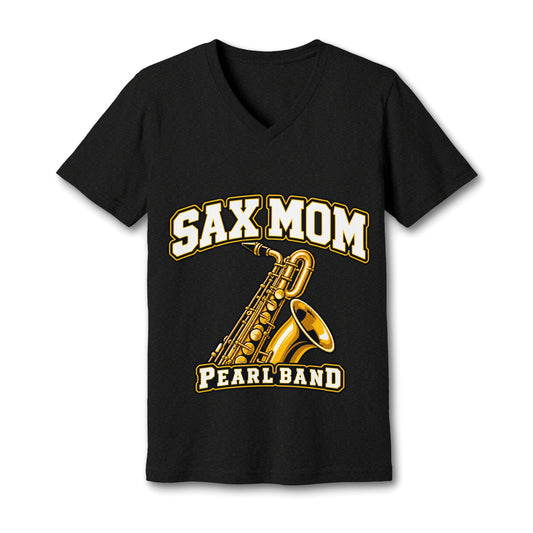 Sax Mom Pearl High School Band V-Neck Tee