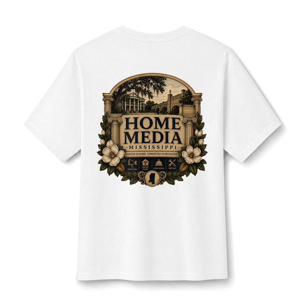 Home Media Mississippi Cotton Tee — Vintage Mansion Graphic T-Shirt