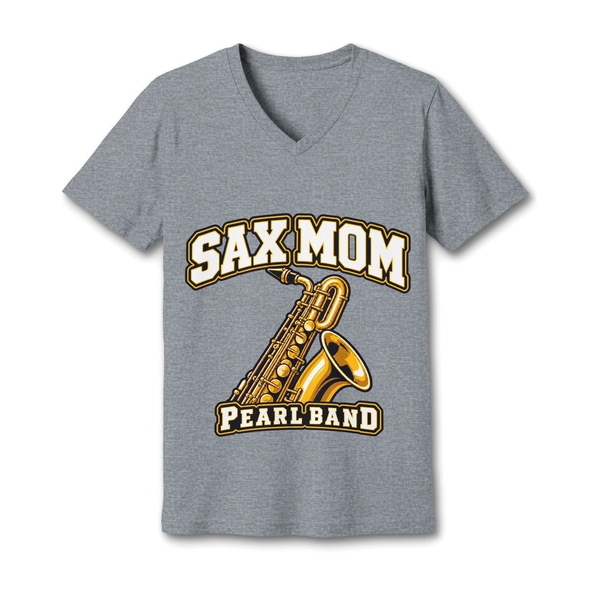 Sax Mom Pearl High School Band V-Neck Tee