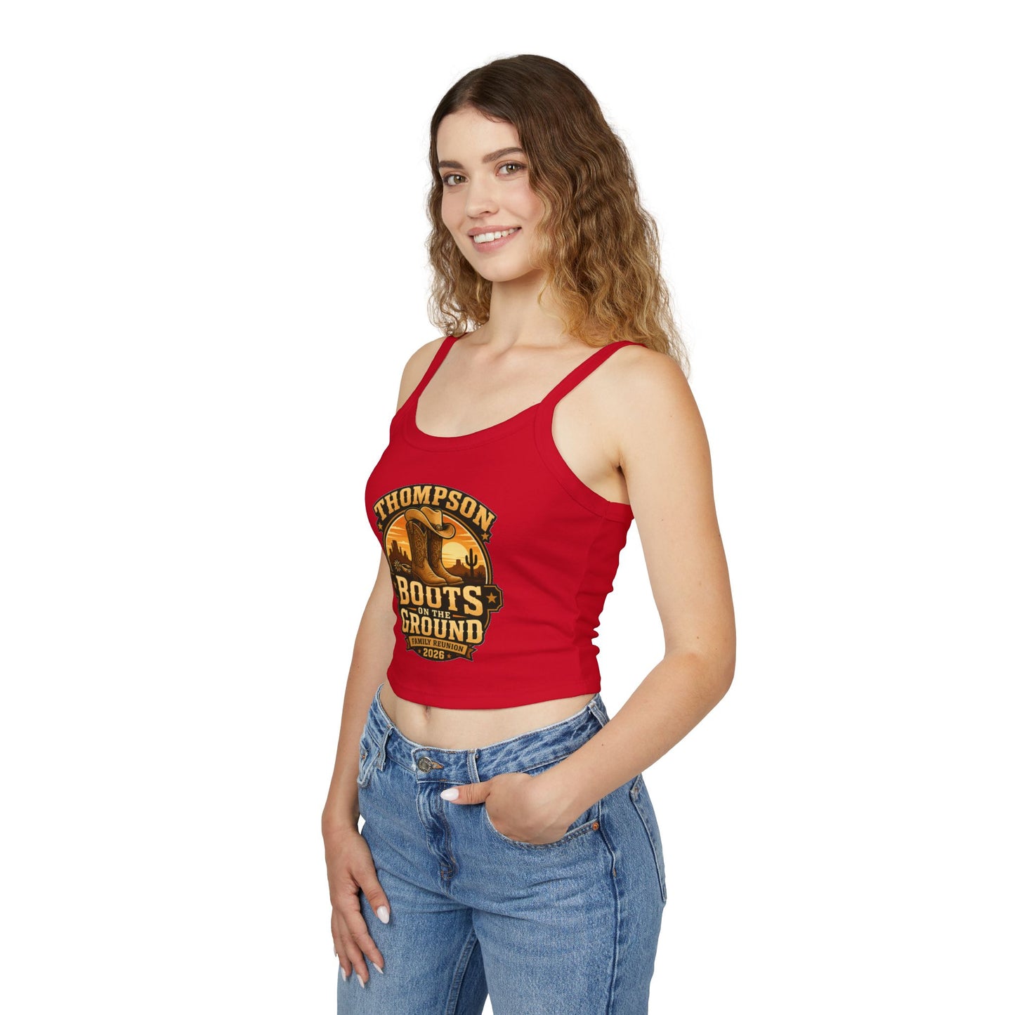 Thompson Family Reunion Crop Tank – "Boots on the Ground" July 4, 2026 USA 250