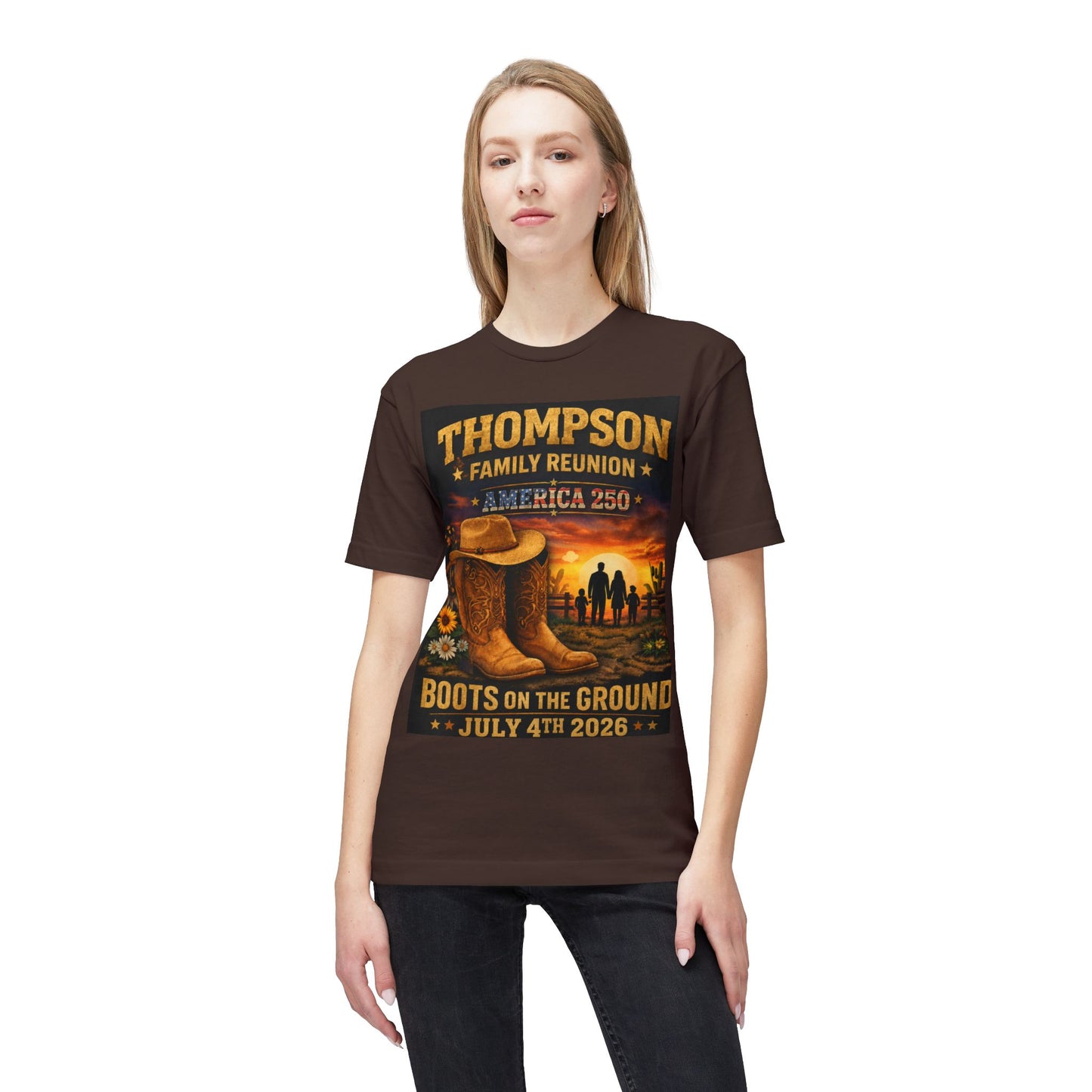 Thompson Family Reunion T-Shirt — "Boots on the Ground" July 4th 2026