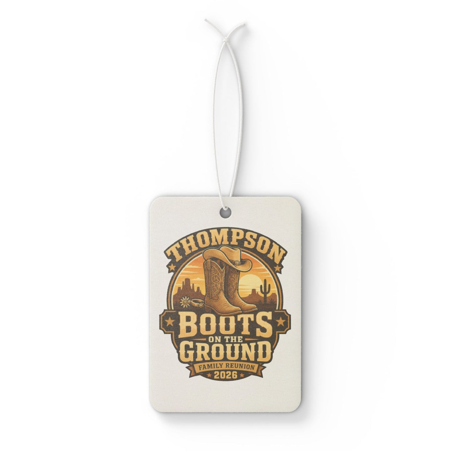 Car Air Freshener — 'Thompson Boots on the Ground' Western Cowboy Scented Ornament