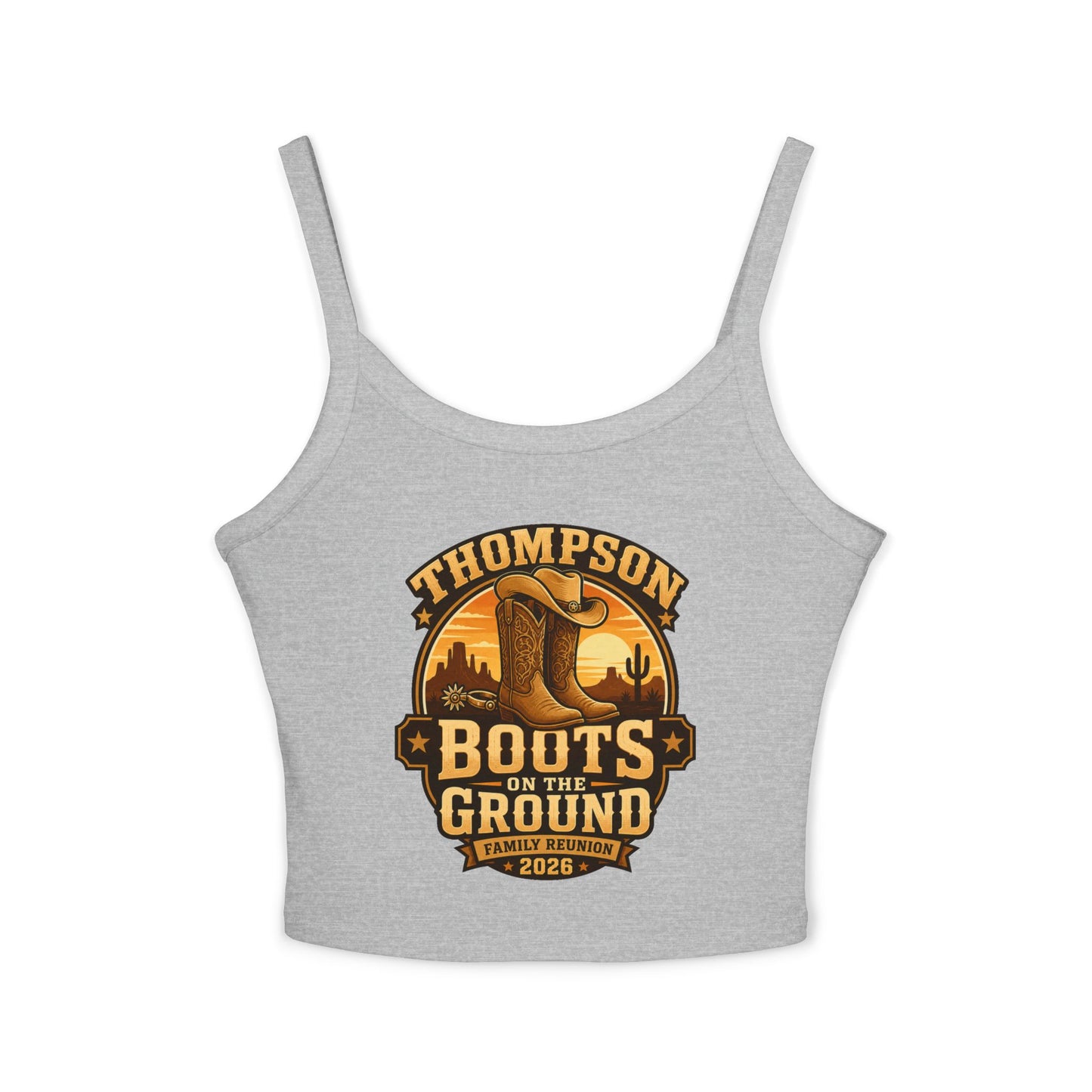 Thompson Family Reunion Crop Tank – "Boots on the Ground" July 4, 2026 USA 250