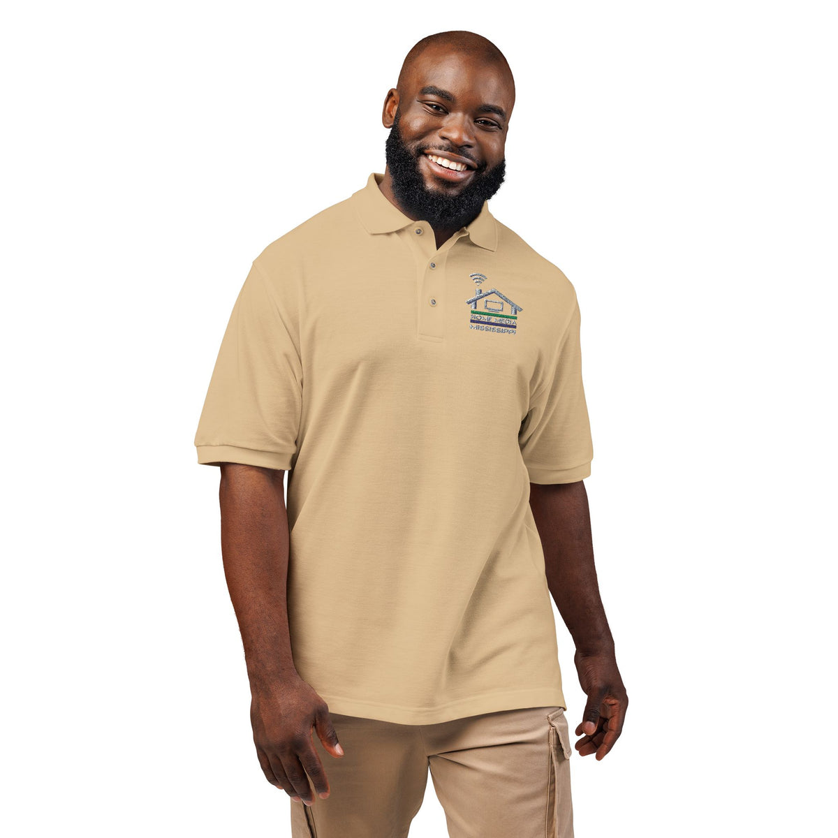 Embroidered Coastal Dolphin Polo Shirt — Casual Nautical Golf Tee