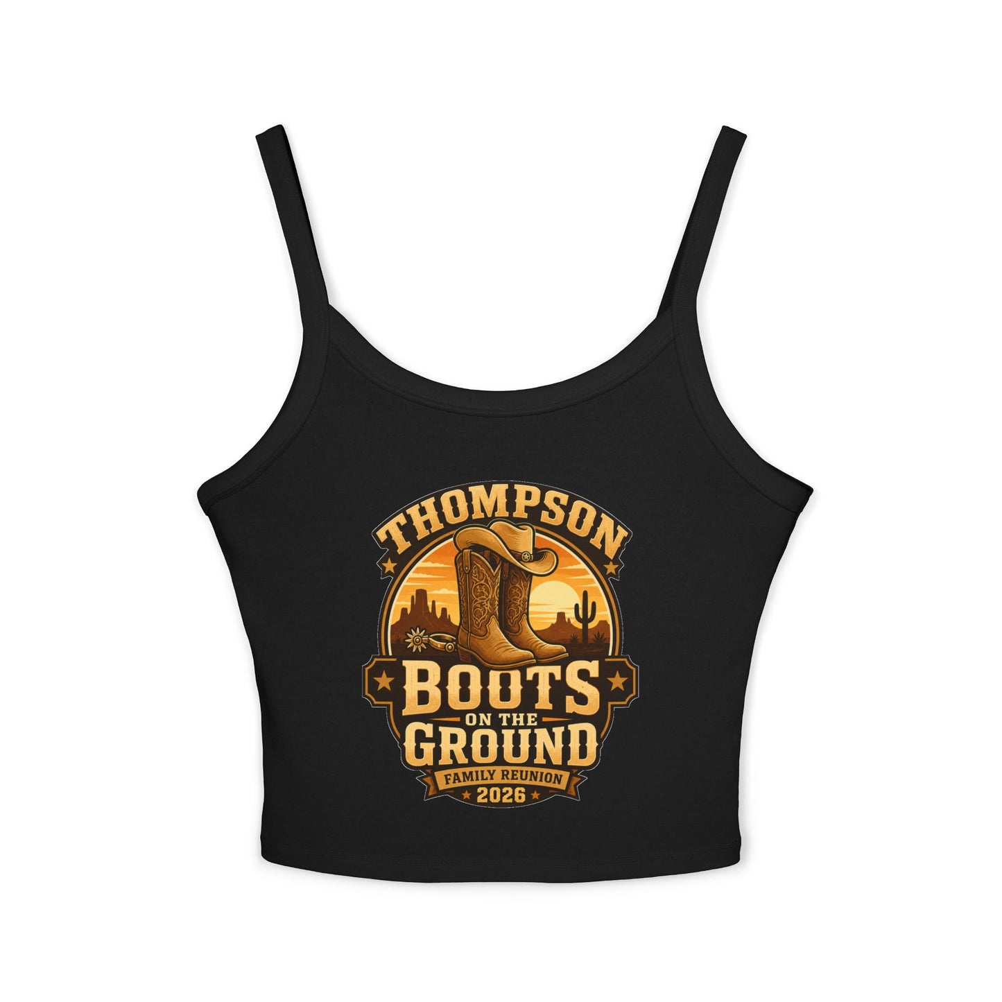 Thompson Family Reunion Crop Tank – "Boots on the Ground" July 4, 2026 USA 250