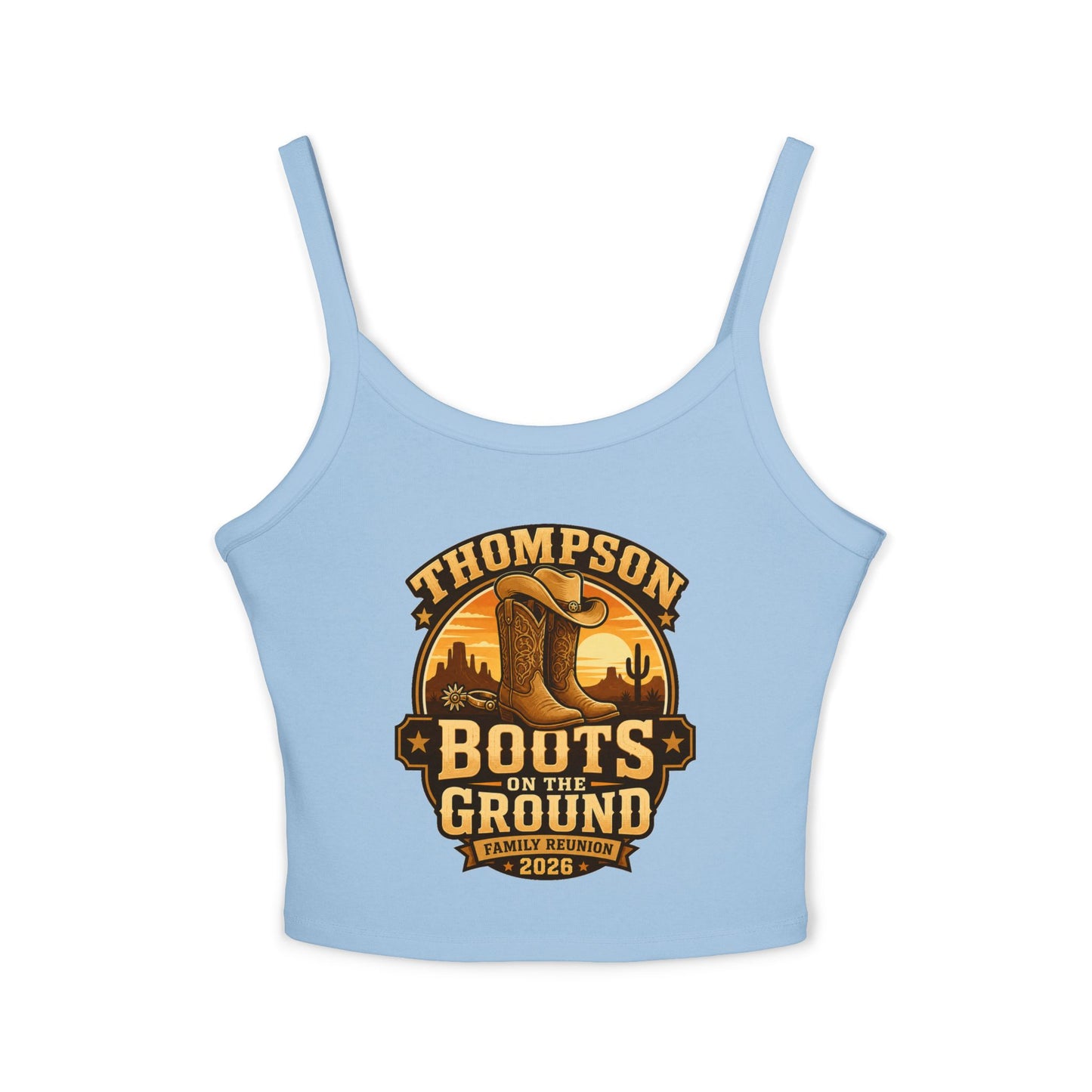 Thompson Family Reunion Crop Tank – "Boots on the Ground" July 4, 2026 USA 250