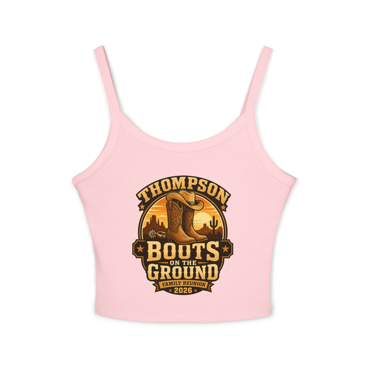 Thompson Family Reunion Crop Tank – "Boots on the Ground" July 4, 2026 USA 250