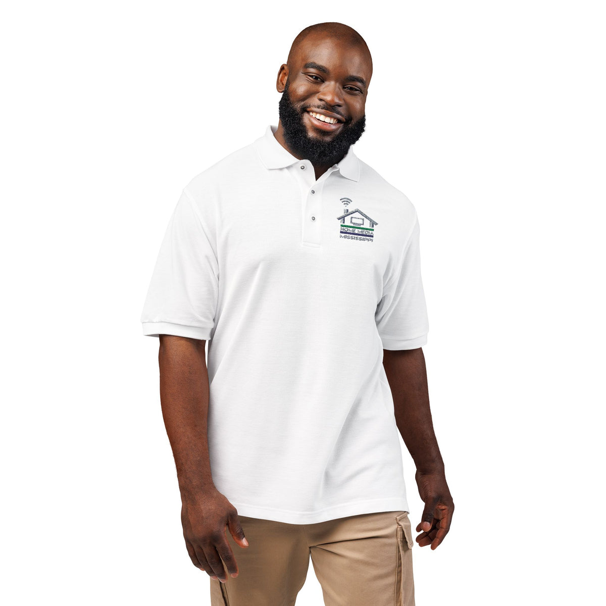 Embroidered Coastal Dolphin Polo Shirt — Casual Nautical Golf Tee