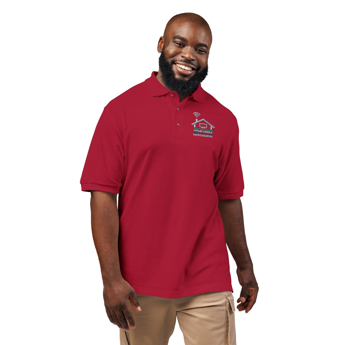 Embroidered Coastal Dolphin Polo Shirt — Casual Nautical Golf Tee